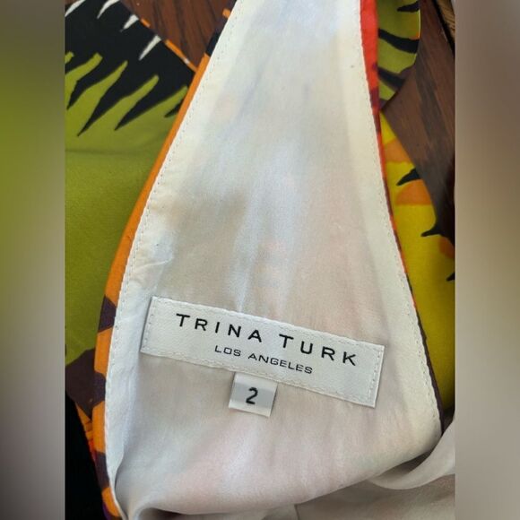 Trina Turk colorful print halter dress size 2 - Picture 2 of 11